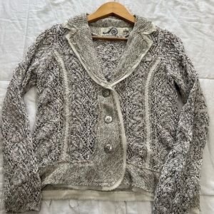 Rosie Neira Anthropologie Sweater Blazer Gray